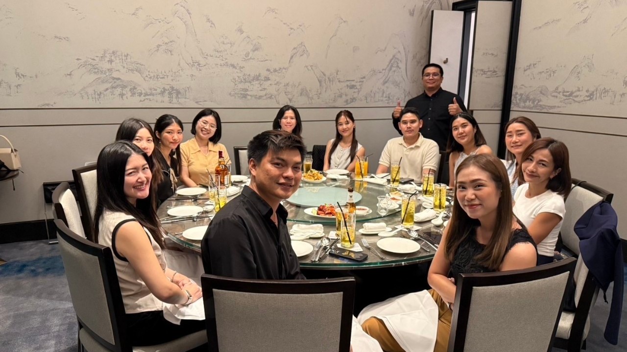 employees sitting at the dining table