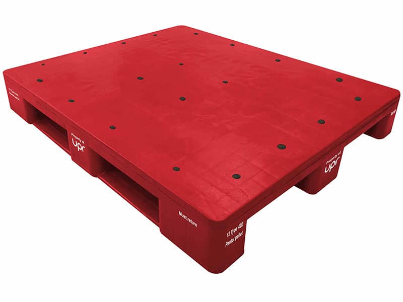 red plastic pallet